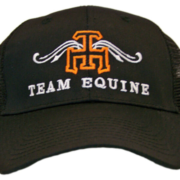 black hat with name orange logo